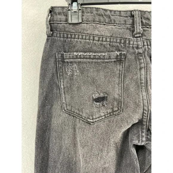 BP Jeans Women's Sz 24 Black Distressed Ripped‎ Wide Leg Pockets Low Rise NWT - Picture 10 of 13